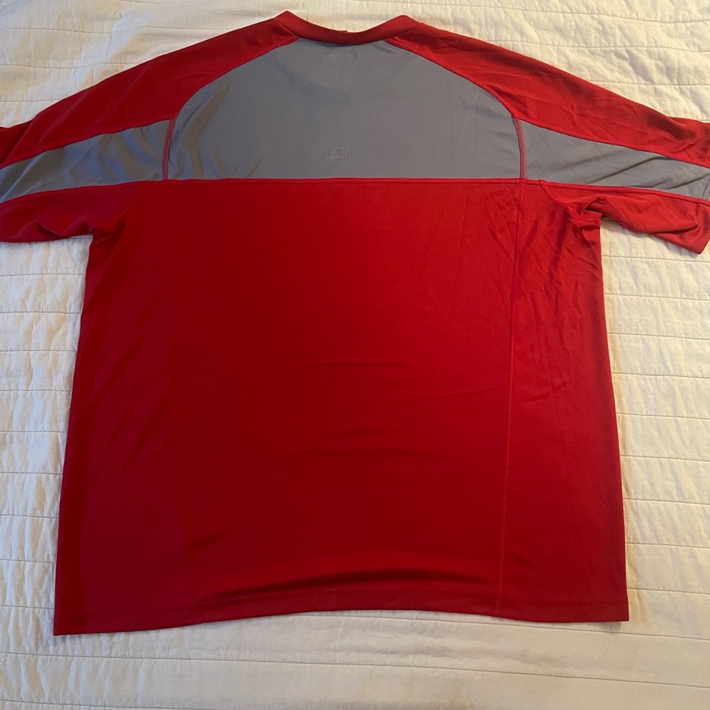 REI Men's Performance Short Sleeve Red and Gray Shirt XXL